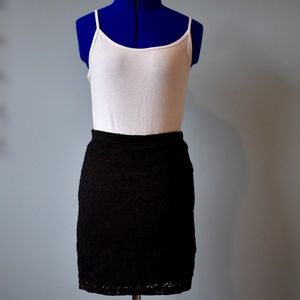 Black Lace Pencil Skirt